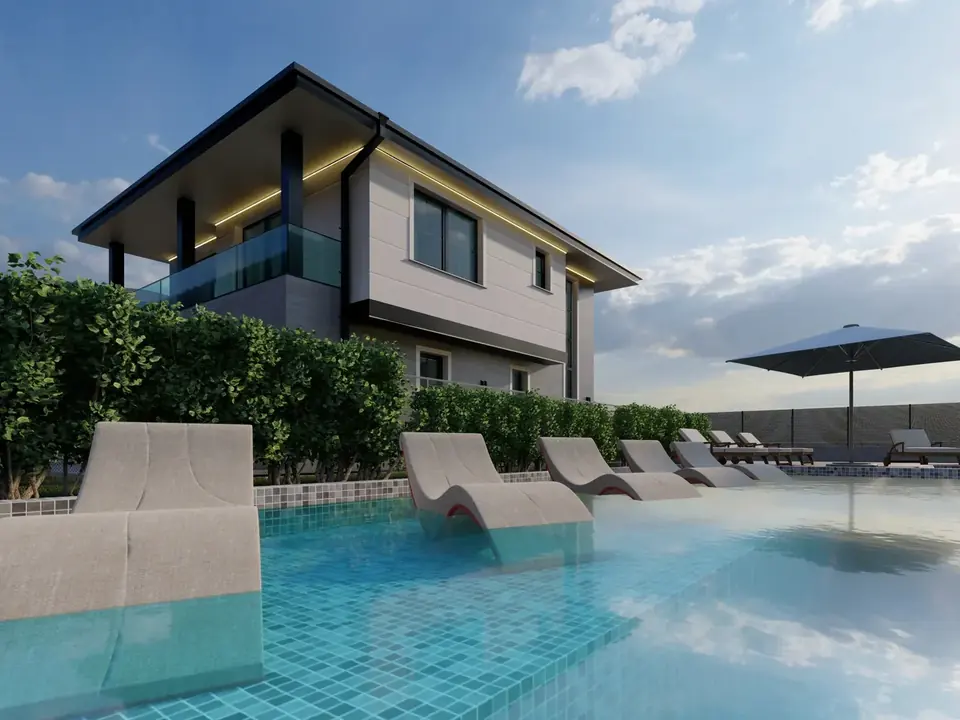 Villa at Prime Residenz with a private pool and loungers in the water