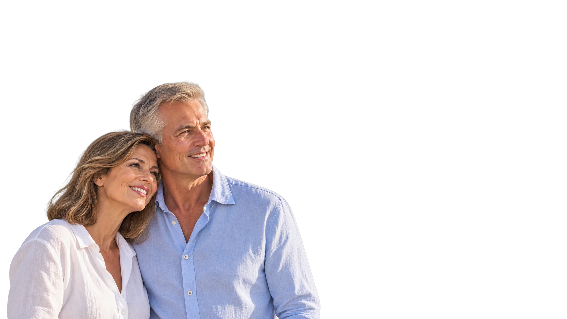 Happy couple in front of the pool area with its domed pavilion at Victoria Residences